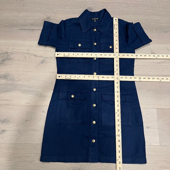 J. Crew Gamine Linen Shirtdress in Navy Blue NWT - Picture 9 of 11